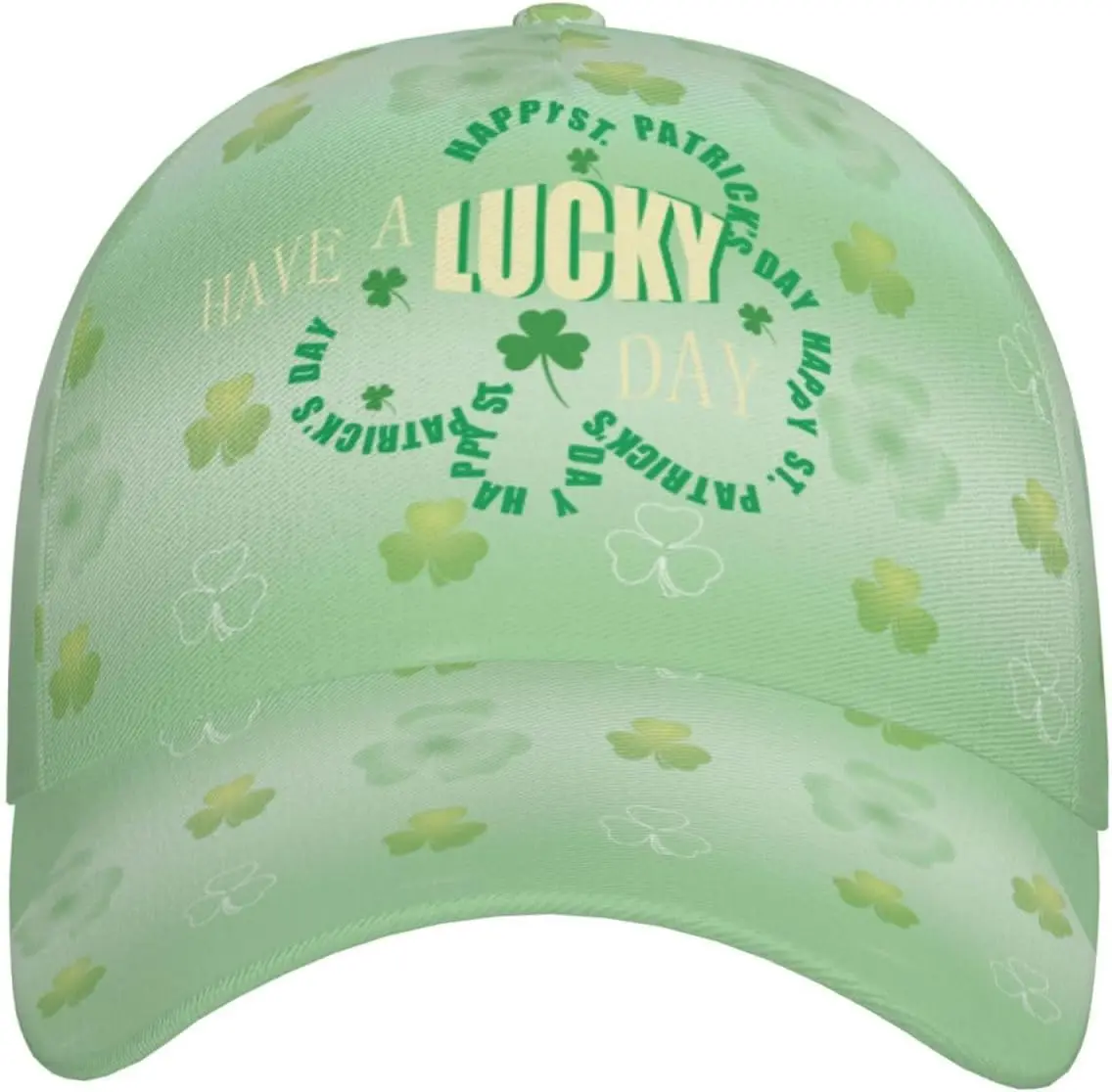 St. Patrick's Day Lucky Clover Print Baseball Cap Shamrock Hat Cute Cap for Men Women Clover Baseball Hats