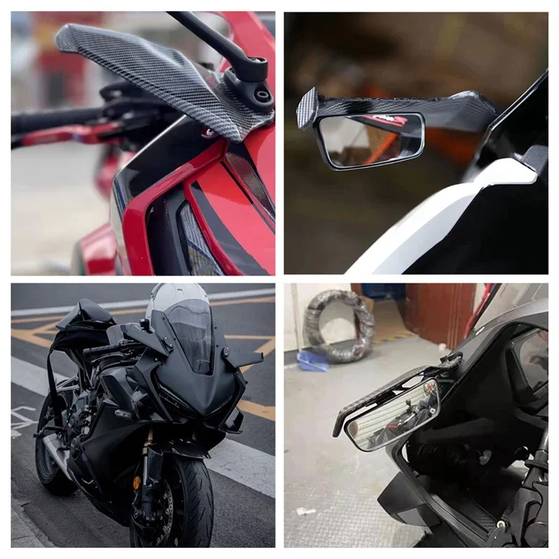 

Yamaha YZF R1 YZF R6 T-MAX530 Honda CBR650R motorcycle side spoiler fairing universal adjustable ABS carbon fiber pattern