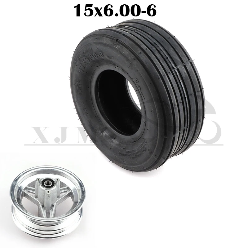 15X6.00-6 Inch Electric Scooter Vacuum Tire Rim Suitable for Small Harley ATV Motorcycle Modified Car Lawn Mower Kart Tire