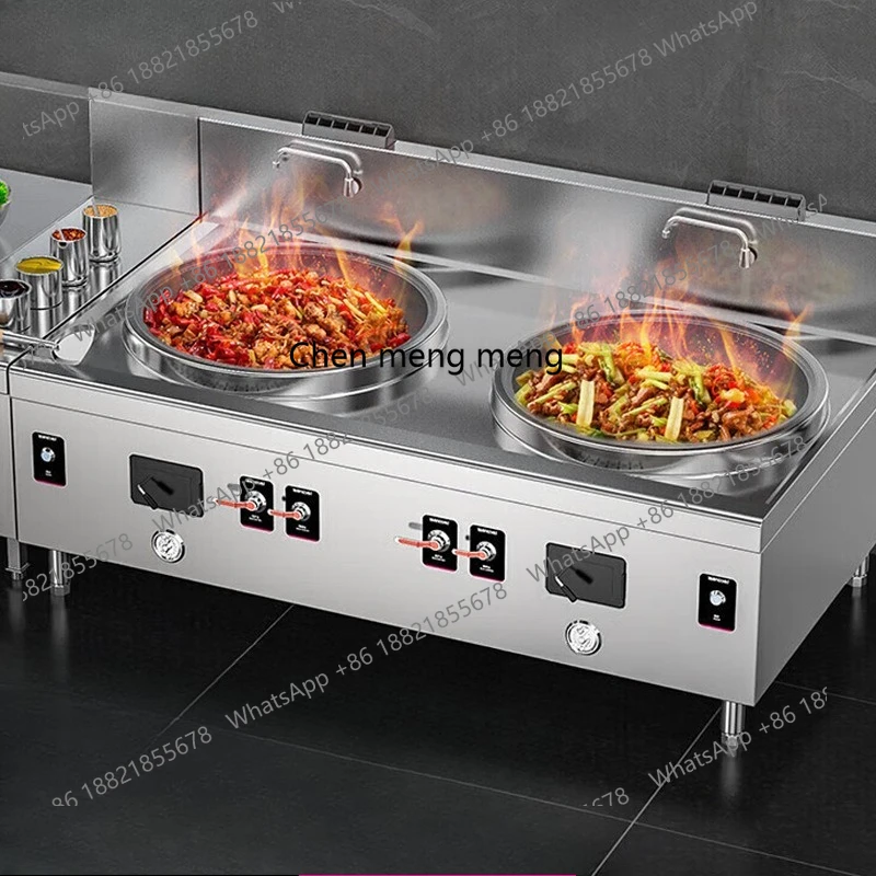

Commercial double-headed cauldron gas stove, natural gas liquefied gas available, hotel kitchen enterprise fried stove