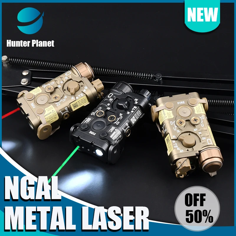 

Tactical NGAL Metal Red Green Blue Dot Strobe Laser Infrared Aimming Outdoor Hunting Scout Light Weapon Accessory Fit 20mm Rail