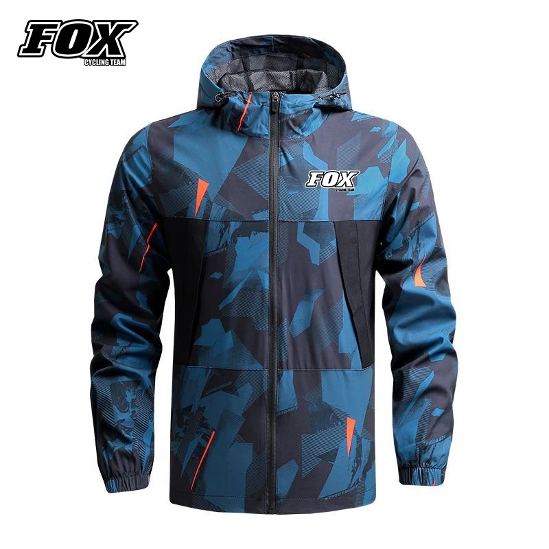 Fox Cycling Team Men Windproof Waterproof Riding Jacket Mtb Bicycle Long Sleeve Windbreaker Bike Coat Jersey Blouson Moto S-5XL