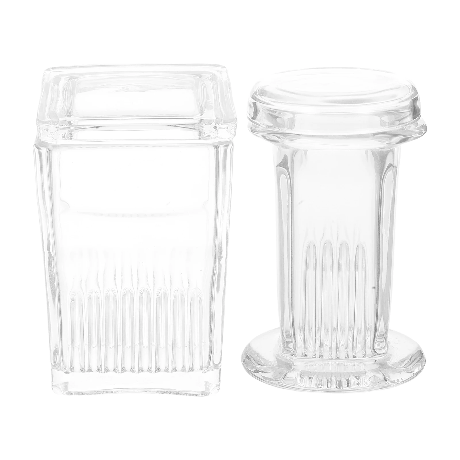 

2 Pcs Glass Staining Jar Microscope Can with Lid The Container 5 Holder Canister
