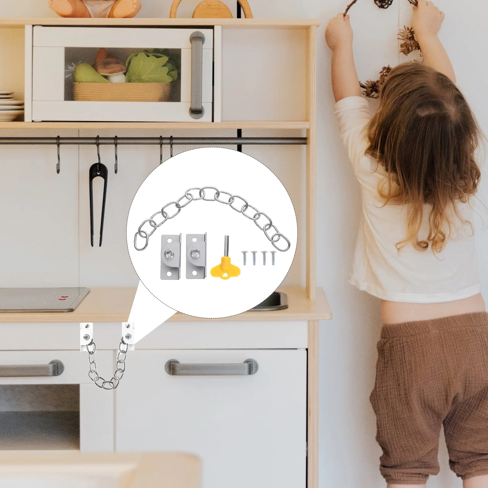 

2Sets Child Safety Window Chain Locks Stainless Steel Door Security Locks Baby Proof Indoor Security Chain Lock