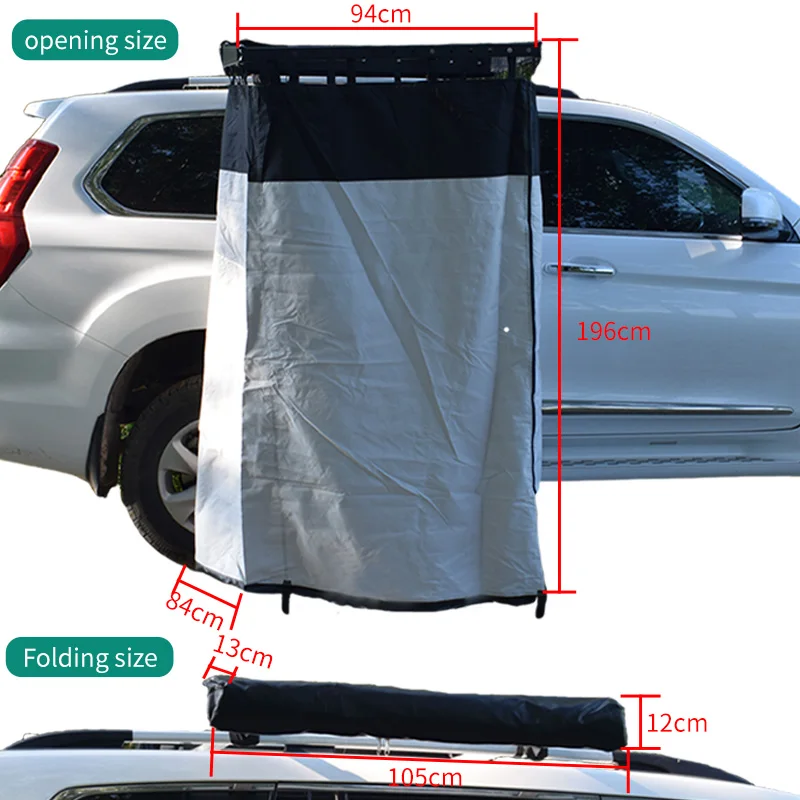 Wholesale Lightweight Waterproof Car Roof Side Shower Tent Awning for Car Camping