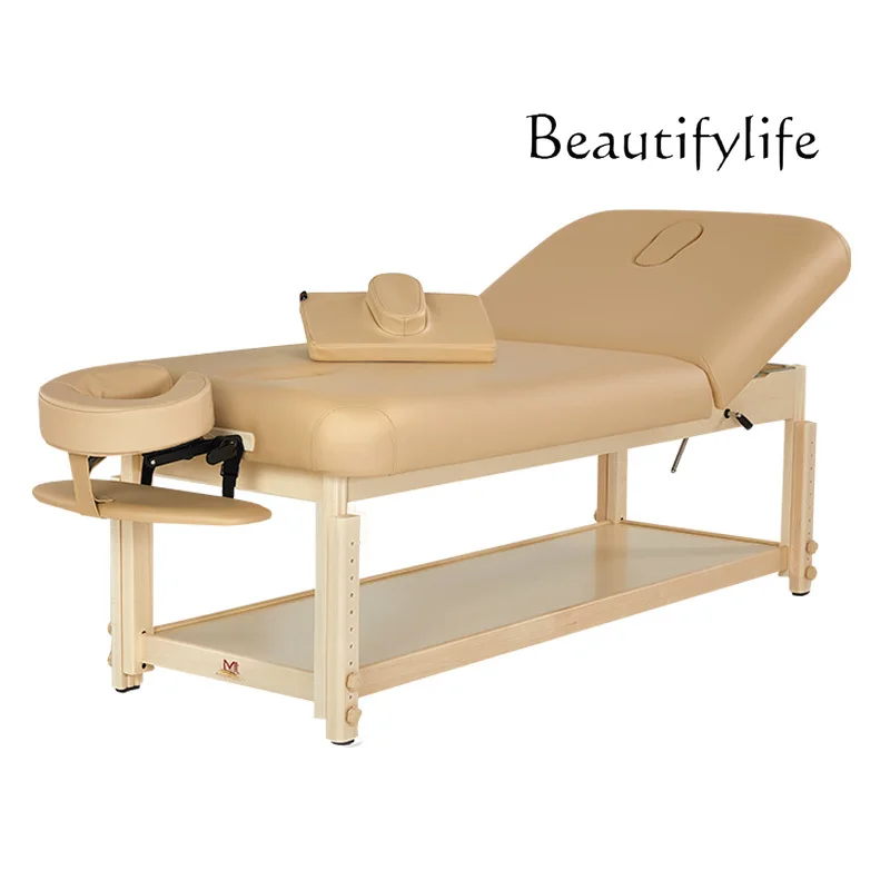 

Beauty Salon Special Massage Facial Bed Fixed Lift Back Wooden Massage Beauty Salon Bed