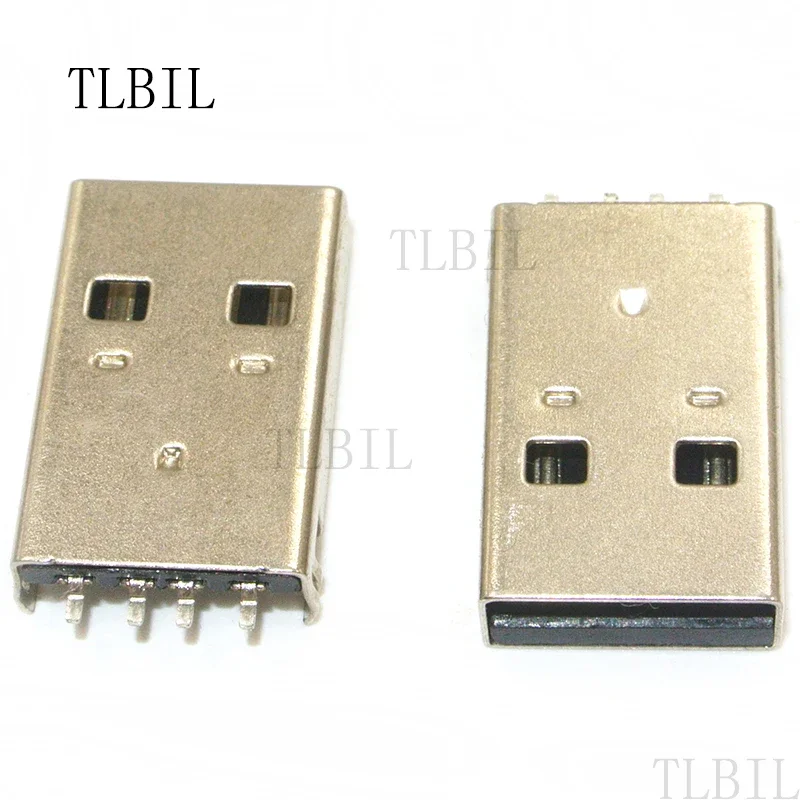 10Pcs High Quality USB 2.0 Jack A Type Male Plug Connector USB jack 180 Degree 4PIN Sink SMT 2Feet DIP Cable Soldering