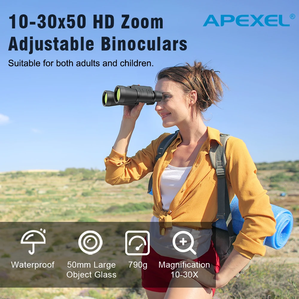 

10-30x50 High Power Military Zoom Binoculars for Adults, HD Professional Binoculars for Bird Watching Hunting Outdoor Hiking