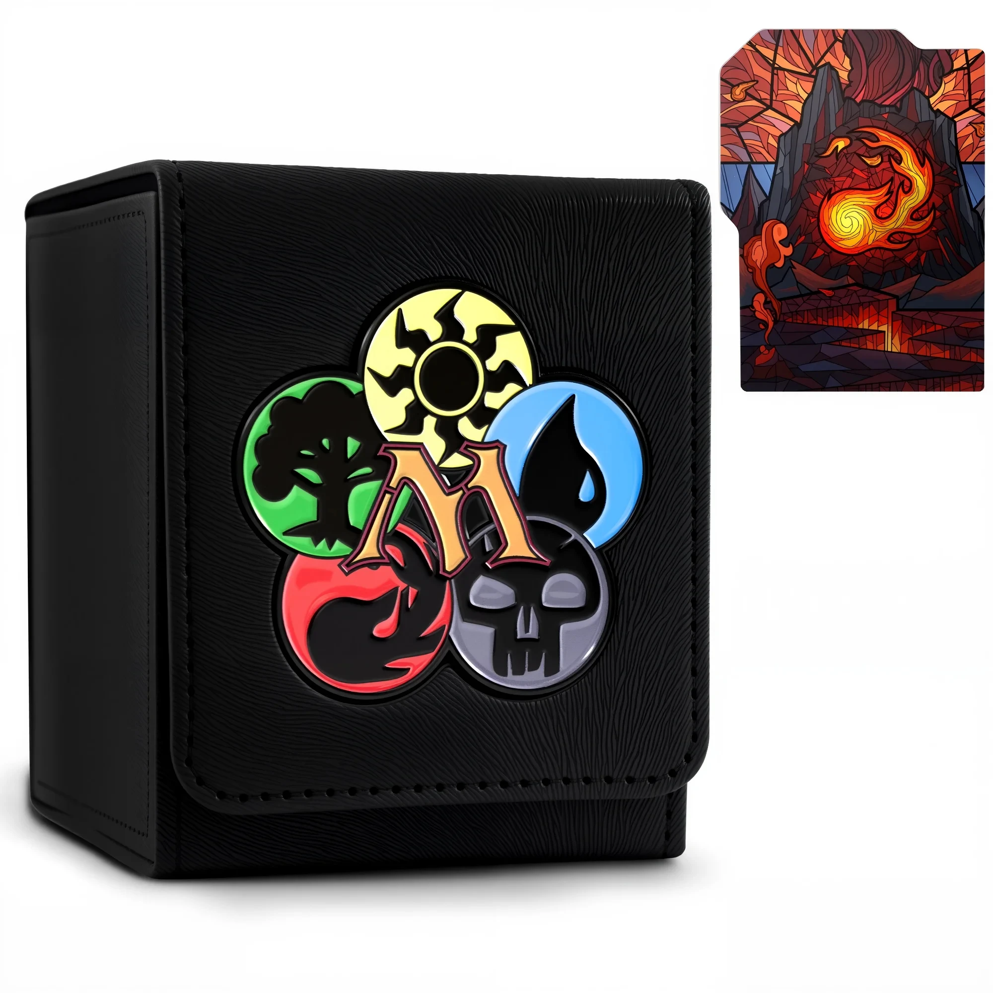 Card Deck Box for MTG 3D sculpted relief Deck Box 110 Card Storage Box Trading Games Leather Storage with divider
