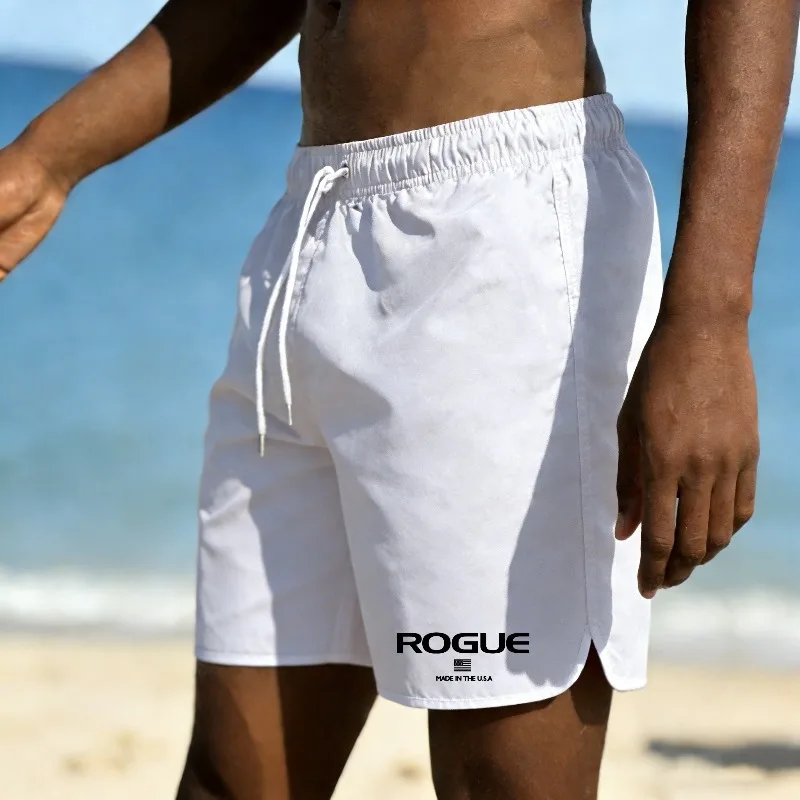 

2026Men's fashionable beach shorts for summer swimming, quick drying, breathable drawstring, casual and versatile shorts