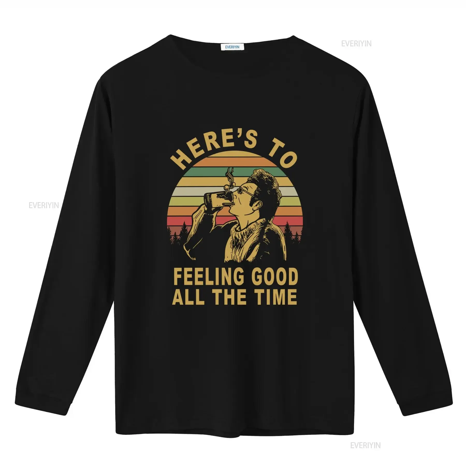 Here's To Feeling Good All The Time Vintage 80s Retro Style Kramer Seinfeld Inspired T Shirt vintage Washed designer clothes