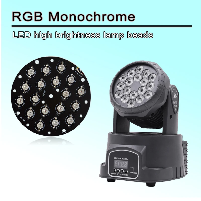 Stage Light Repair Parts 18x3w RGB 3in1 /RGB Mini Moving Head Light LED Board Stage Light Parts