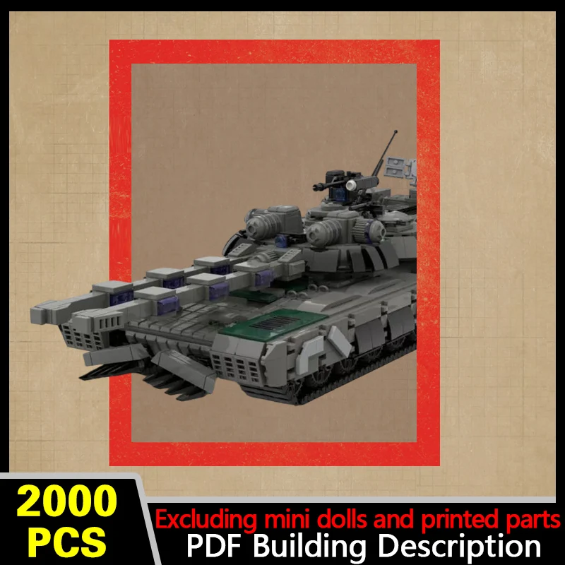 Heavy Assault Tank Model MOC Building Bricks War Equipment Modular Technology Gifts Holiday Assemble Children Toys Suit