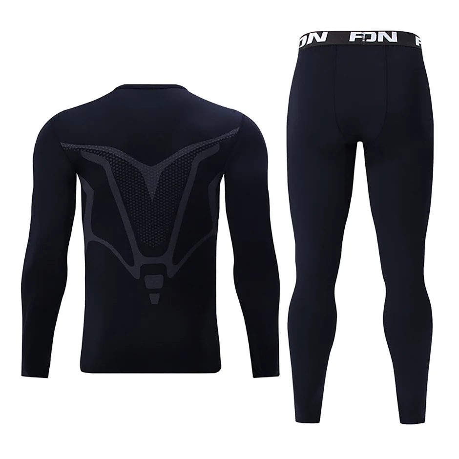 Herren Herbst-Winter-Mode, bedrucktes Thermo-Unterwäsche-Set, schlichter Sportstil, warme Basisschicht, lange Unterhosen, elastisches, hautfreundliches Oberteil. – Detail 2