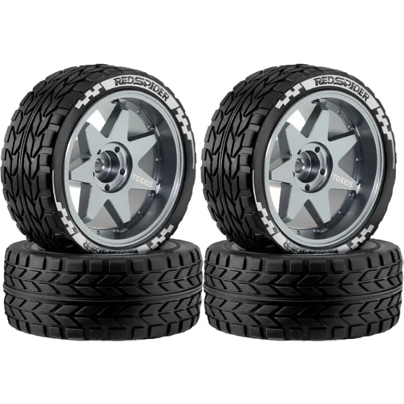 4 szt. 1/10 65mm Metalowe Felgi z Oponami, Sześciokąt 12mm do Tamiya TT01 TT02 TT02B TA06 XV01 XV02 PTG-2 1/10 RC Samochód Wyścigowy Części Tuningowe