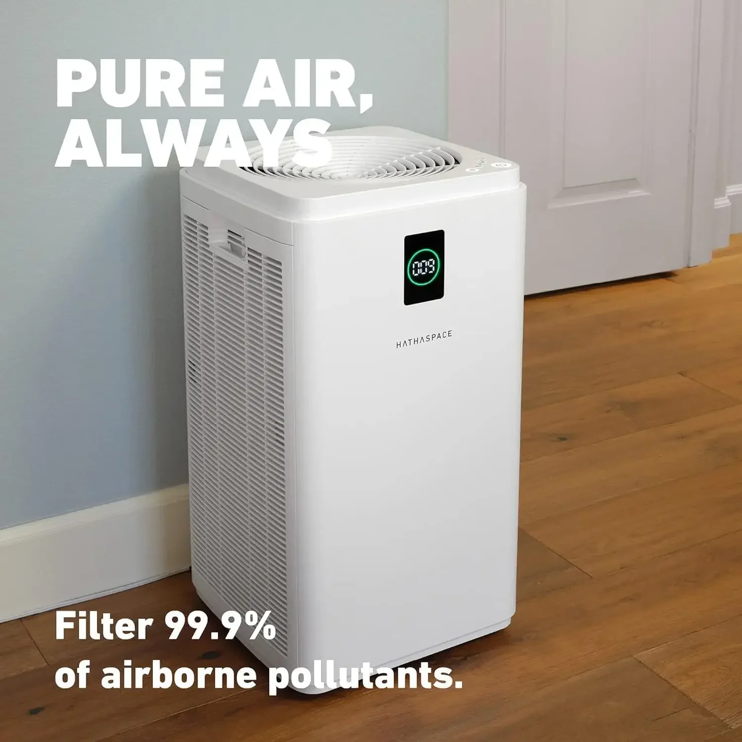 HATHASPACE Smart Air Purifiers - True HEPA Air Purifier, Cleaner & Filter for Allergies, Smoke