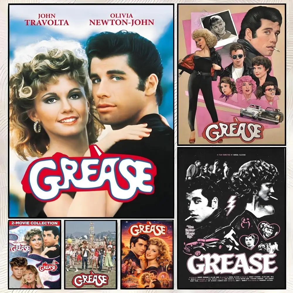 Movie Grease Poster HD Art Retro Self-adhesive DIY Room Home Living Room Club Wall Decor Gift