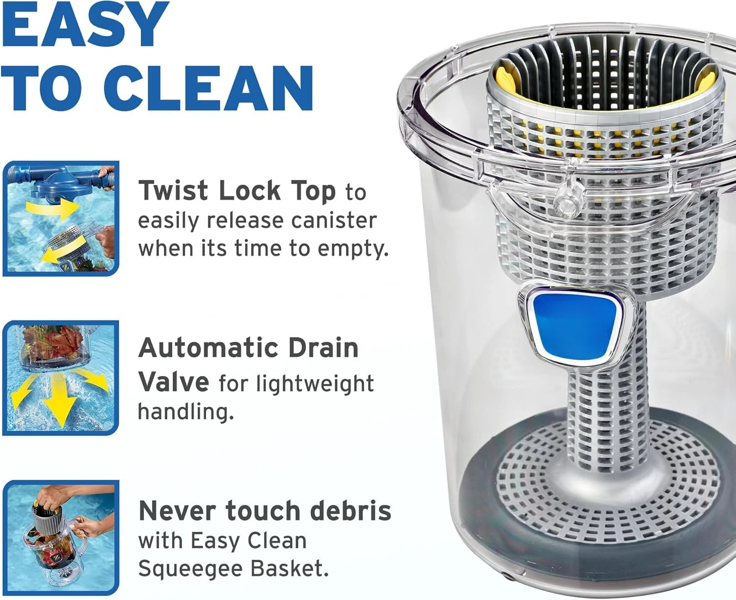 علبة صائد أوراق تنظيف حوض السباحة الأوتوماتيكية