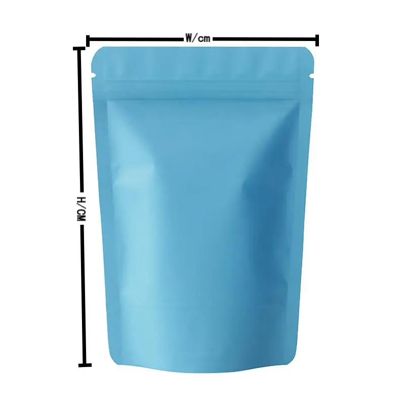 100pcs Kitchen Storage Coffee Grocery Zipper Mylar Bags Moisture-proof Vertical Plastic Bags Matte Aluminum Zipper Seal Bags