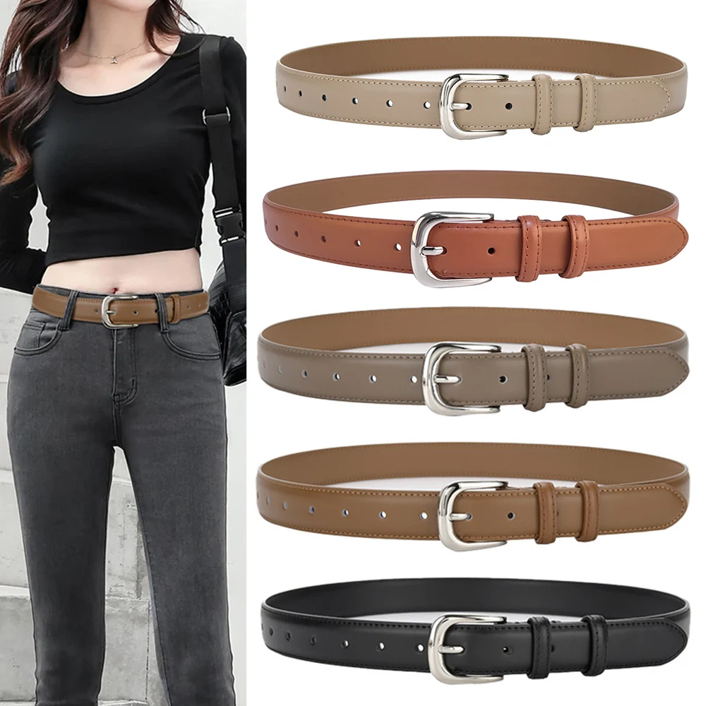 

Women Waistband Jeans Coat Dress Classic Slim Waist Strap Solid Color Simple Leather Slim Waist Belt Women Clothing Decorations