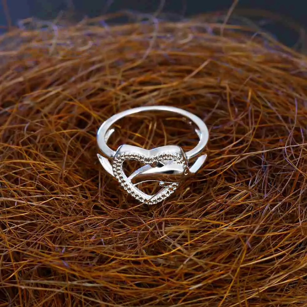Dolphin Hollow Heart Low Key Exquisite Design Active Female Girl 100% 925 Sterling Silver Color Jewelry Accessories Rings image 2