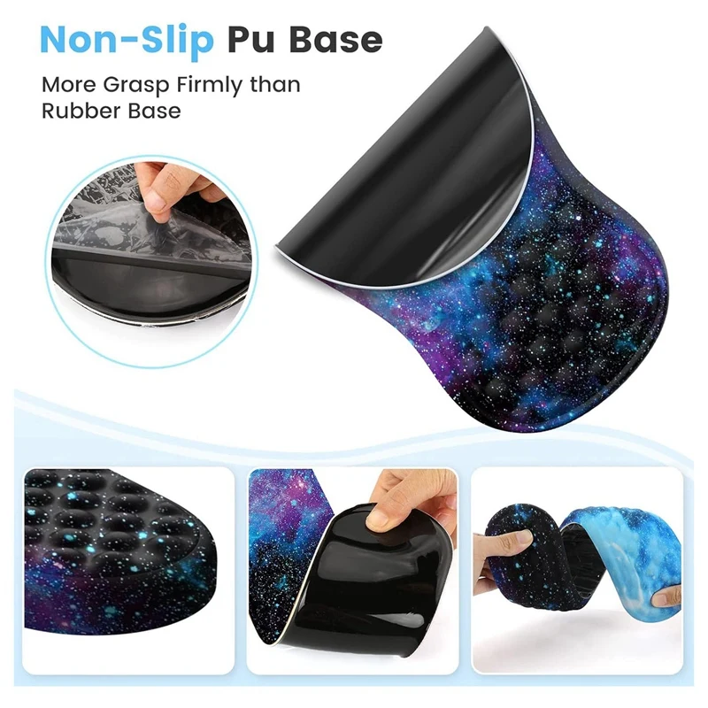 Эргономичный коврик для мыши из 3 предметов с подставкой для запястья и набором ковриков для клавиатуры, коврики для компьютерной мыши для домашнего стола с подставкой-C, простая установка