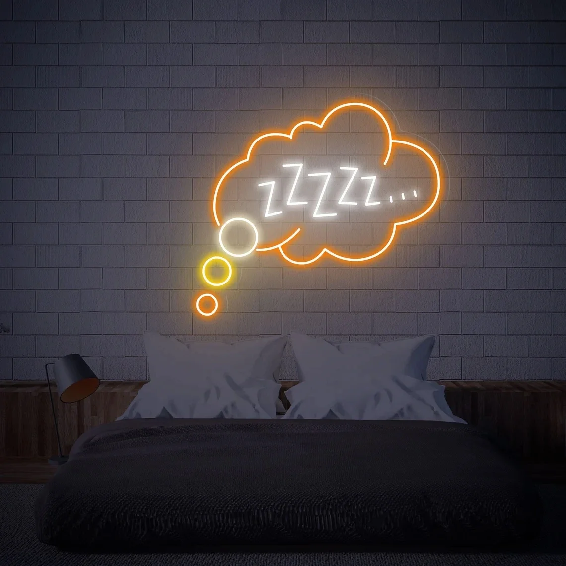 Goodnight Sleeping Zzzz Neon Sign Room Decor Aesthetic  Aesthetic Room Decor  Bedroom Decoration  Pink Room Decor