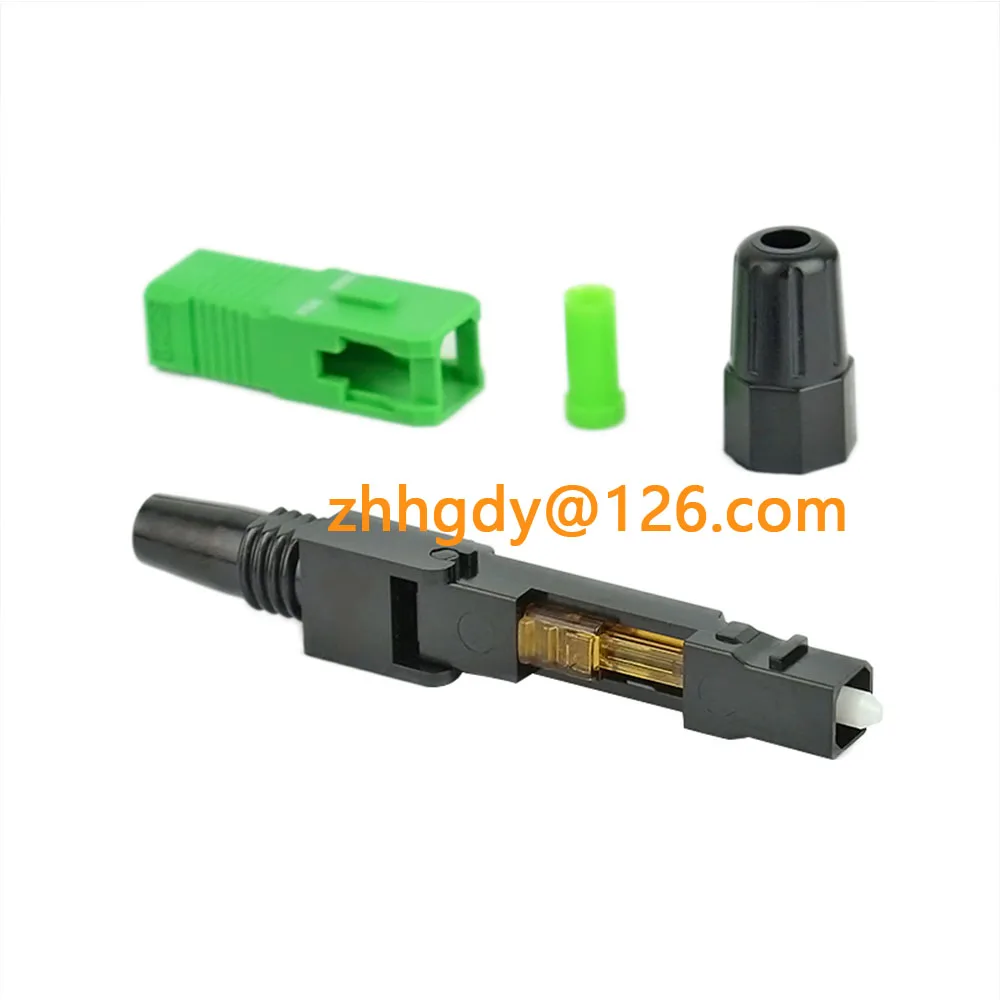 100PCS SC APC Fiber Optic Fast Connector FTTH Single Mode Fiber Optic SC Quick Connector Adapter Embedded Field Assembly