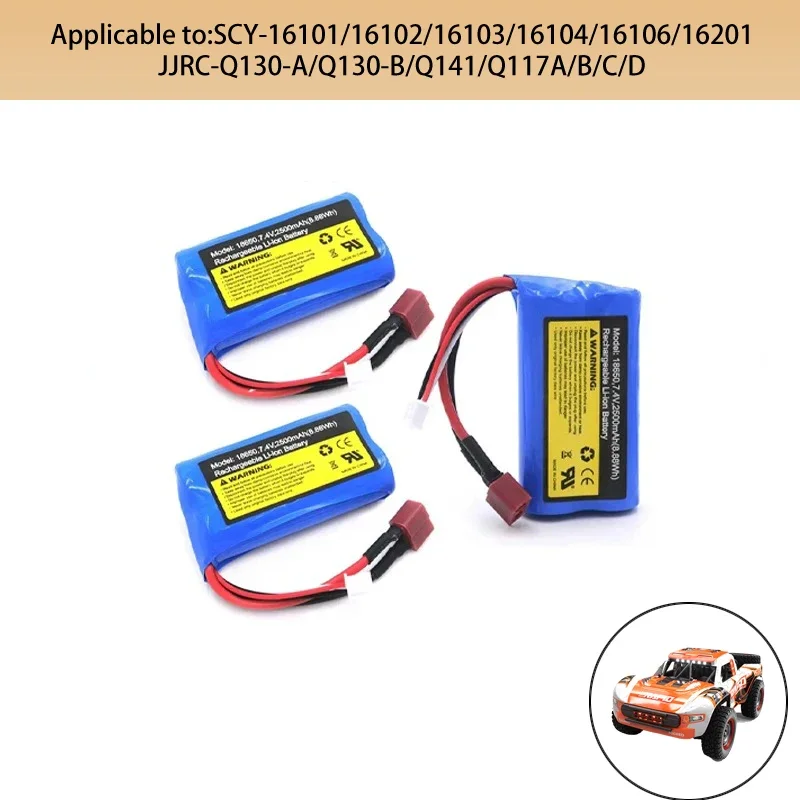 Youme-Bateria Lipo 2 S, 7.4V, 2500mAh, SCY-16101, SCY-16102, SCY-16103, SCY-16201, SCY-16301, SCY-16302RC, Avião de carro, Peças Heli