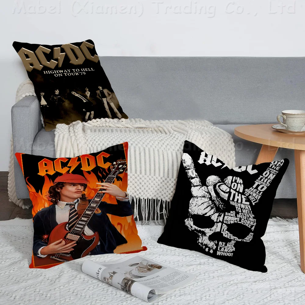 AC DC Band Personalized Picture Text Home Decorative Pillows Household Gifts 45x45cm