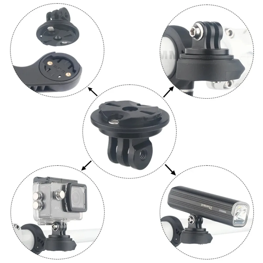 Bicycle Computer Stand Adaptor with Garmin Base Quick Release Gopro Mount Direction Switchable