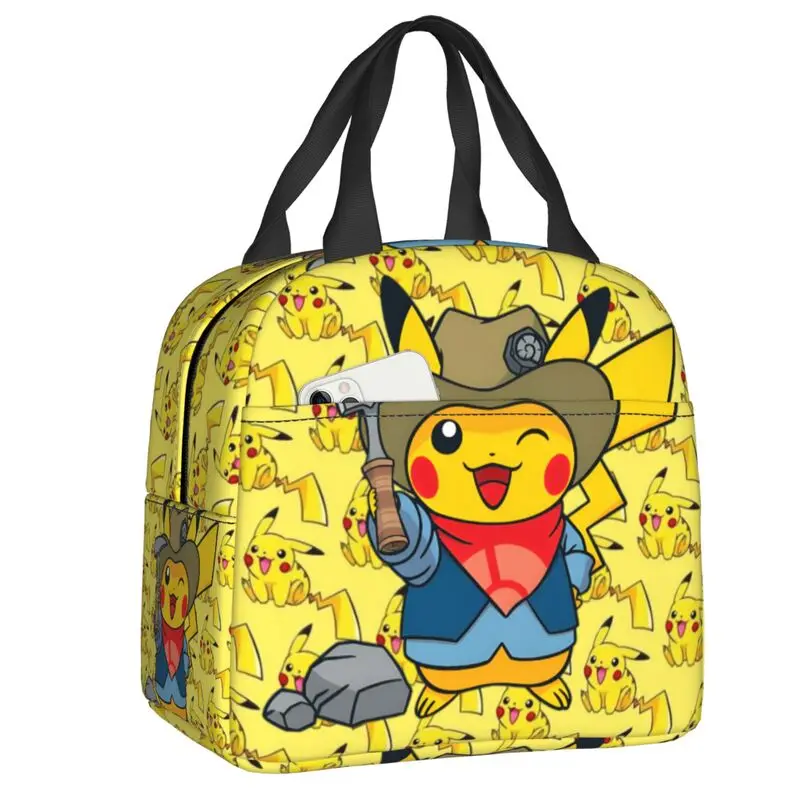 

Custom Bikachus Insulated Lunch Bag for Women Waterproof Series Video Games Thermal Cooler Bento Box Office Work School