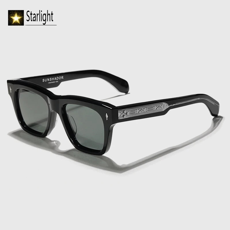 

Высококачественные брендовые дизайнерские черные классические квадратные солнцезащитные очки из ацетата, мужские модные ретро женские очки UV400, уличные очки для мужчин