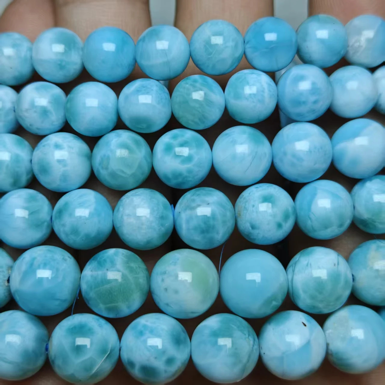 Xingyu Großhandel Natürliche AAA Larimar Runde Lose Perlen Armband Halskette Anhänger Edelstein für Schmuckherstellung DIY – Detail 7