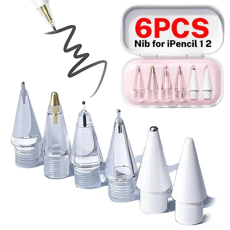 Replacement Pencil Tips For Apple Pencil 1th 2th Gen Soft Silicone Protective Cap Touch Screen Stylus Pen Nibs For IPencil 1 2