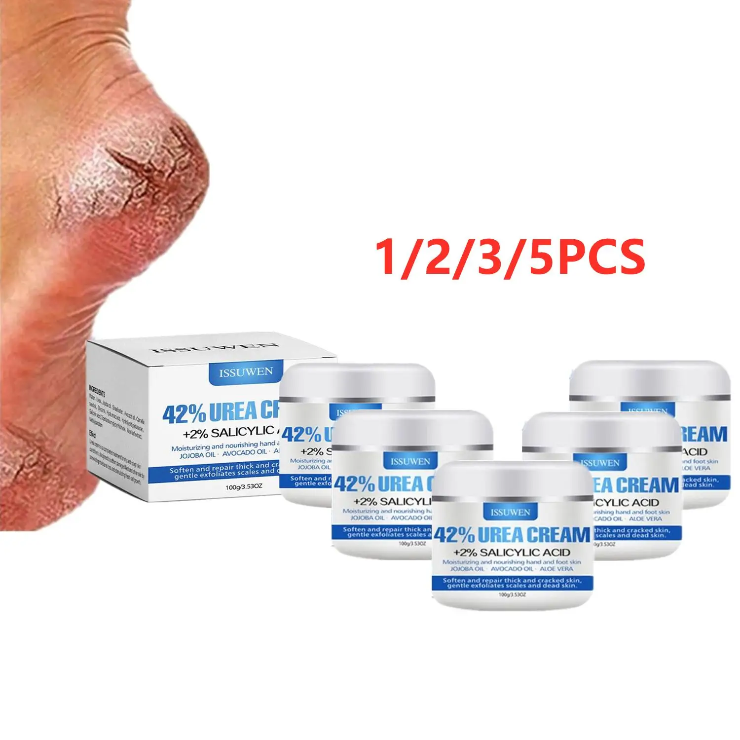 1/2/3/5PCS 100g 42% Urea Cream Anti-dry Cracking Moisturizing Hydration Hand and Foot Cream Urea Cream