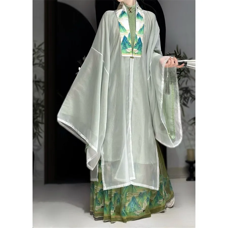 Chinese Style Hanfu Dress Set Female Elegant Song Dynasty Floral Print Princess Cosplay Costume Women Sweet Fairy Dance Dress