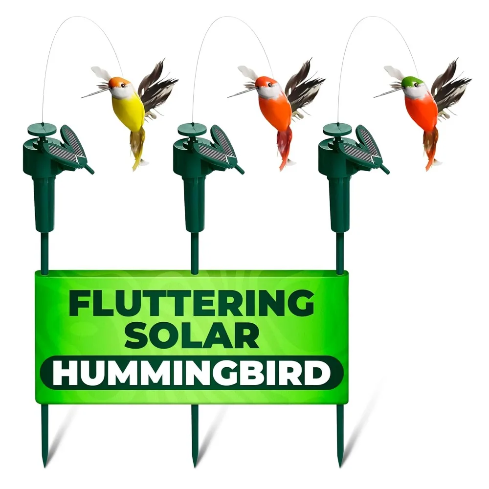 

Fluttering Solar Hummingbird Garden Stakes Decorative (3 Pcs) - Hummingbird Solar Garden Stakes for Yard Decorations Outdoor Cut