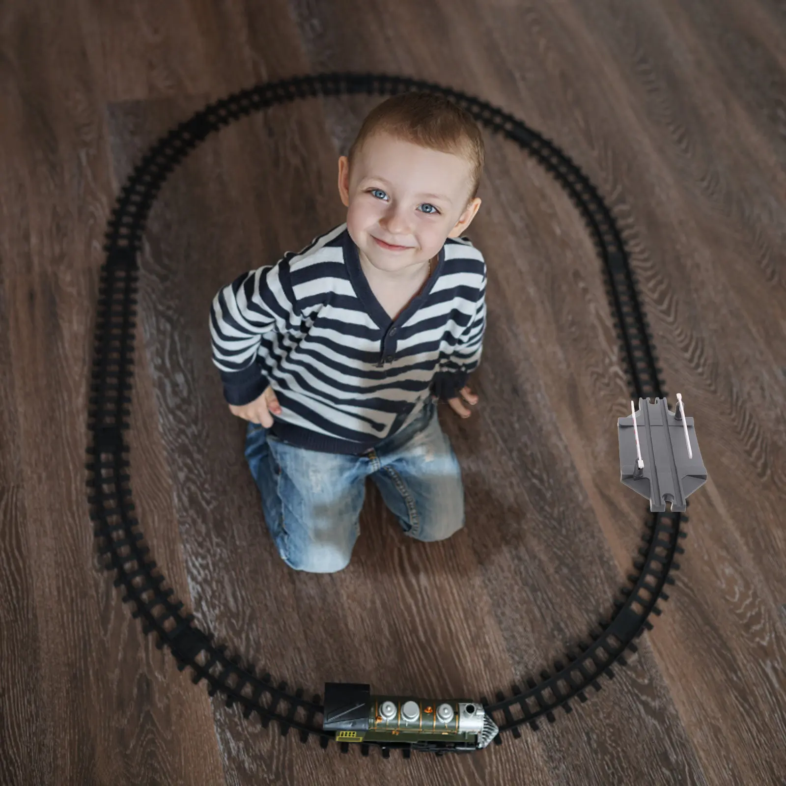 2Pcs Train Track Barriers Plastic Railway Accessories Easy Installation for Imaginative Play Train Track Expansion Railway Road