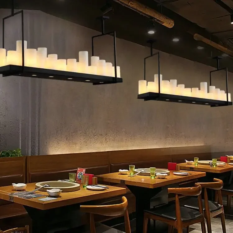 Lampe de restaurant de style industriel rétro casier à vin en fer forgé bougeoir comptoir de bar