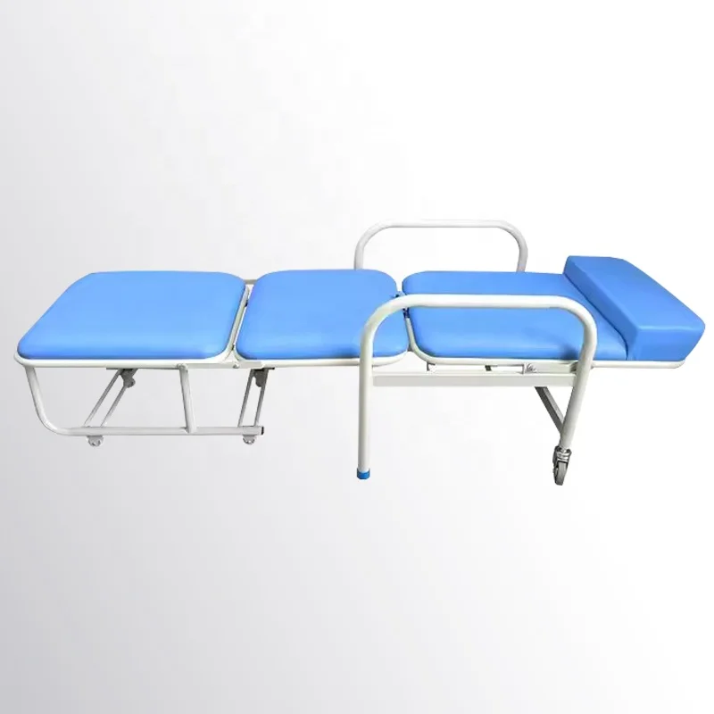 Convertible recliner foldable patient home escort chair folding escort chair bed