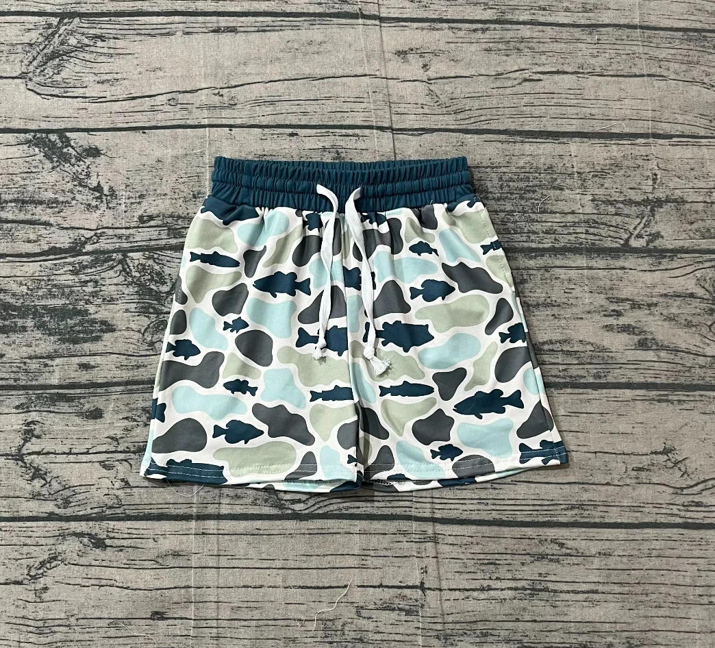 Wholesale Kids Wear Children Toddler Elastic Camo Clothes Baby Boy Bottoms Pockets Fish Shorts Summer Clothing