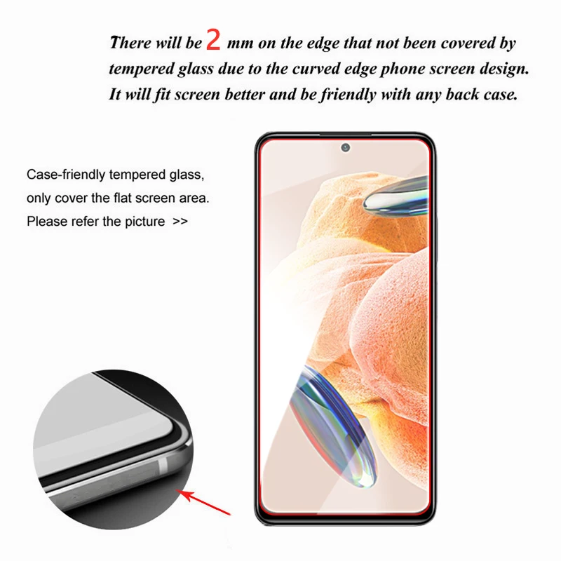 For Redmi Note 12 Pro 4G Glass Redmi Note 12 Pro Tempered Glass 6.67 inch Transparent HD Screen Protector Redmi Note 12 Pro Film