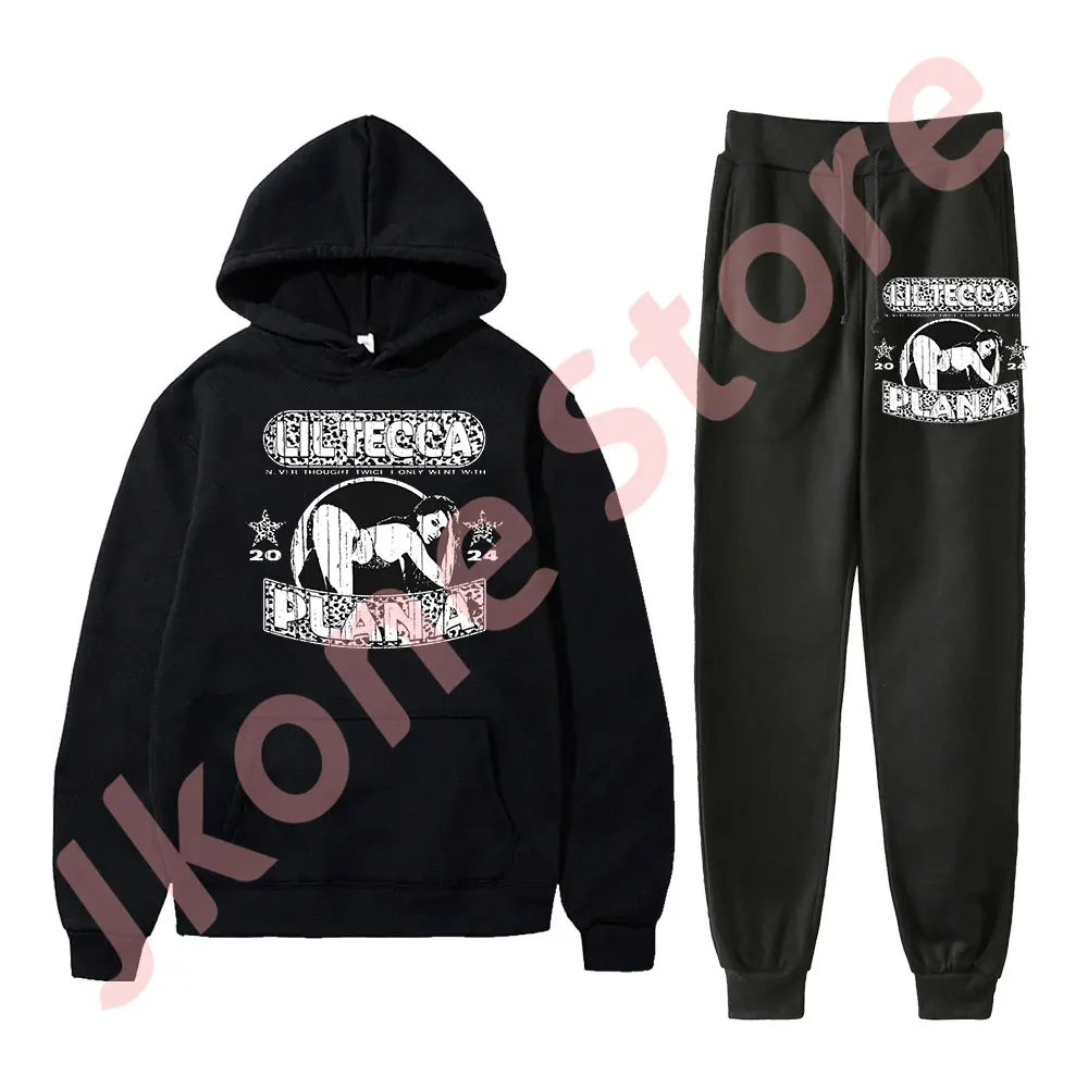 

Lil Tecca Never Thought Logo Merch Толстовки Брюки для бега Комплект унисекс Модная повседневная уличная одежда в стиле хип-хоп