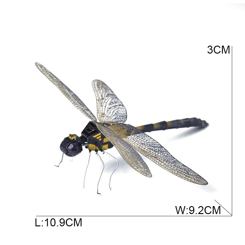 لتقوم بها بنفسك تجميع صغير ثلاثية الأبعاد لغز معدني اللون اليعسوب نموذج بازل قطع لعب للأطفال 14 + الكبار هدية ألغاز تعليمية اللعب