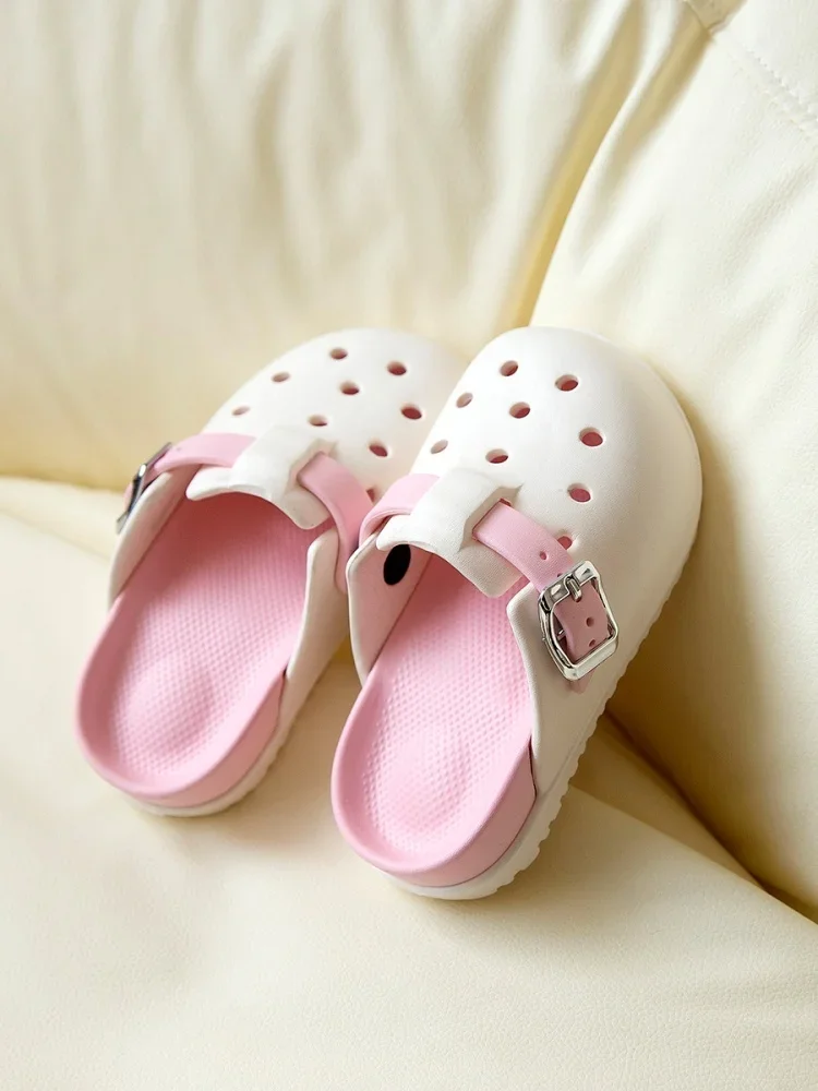 

2025 new sandals girls' new simple color-blocking dopamine fashion home outdoor slippers for summer