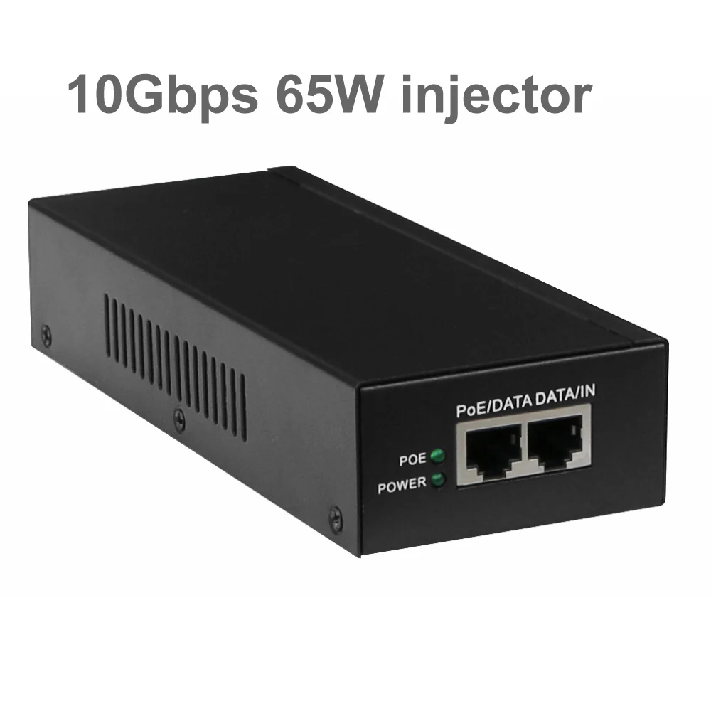 65W POE Injector 802.3af/tại POE + + Tương thích 55V đầu ra 10/100/1000Mbps