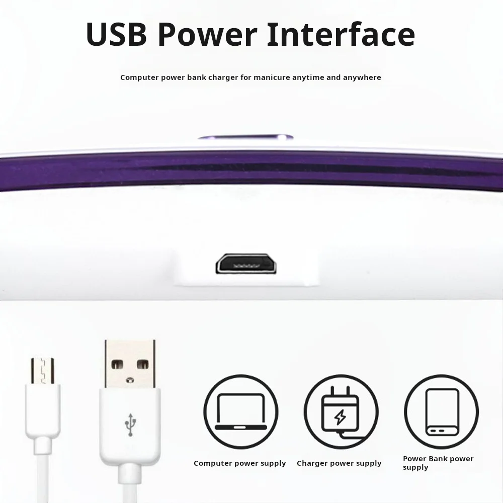 36W Mini Nail Dryer Machine Portable 6 LED UV Manicure Lamp Home with USB Fast Drying for Curing All Nail Gels