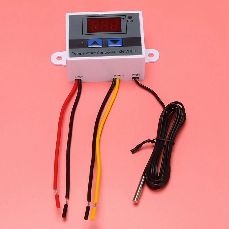 Hot-3X 220V Digital LED Temperature Controller 10A Thermostat Control With Switch Digital Display Incubation Controller