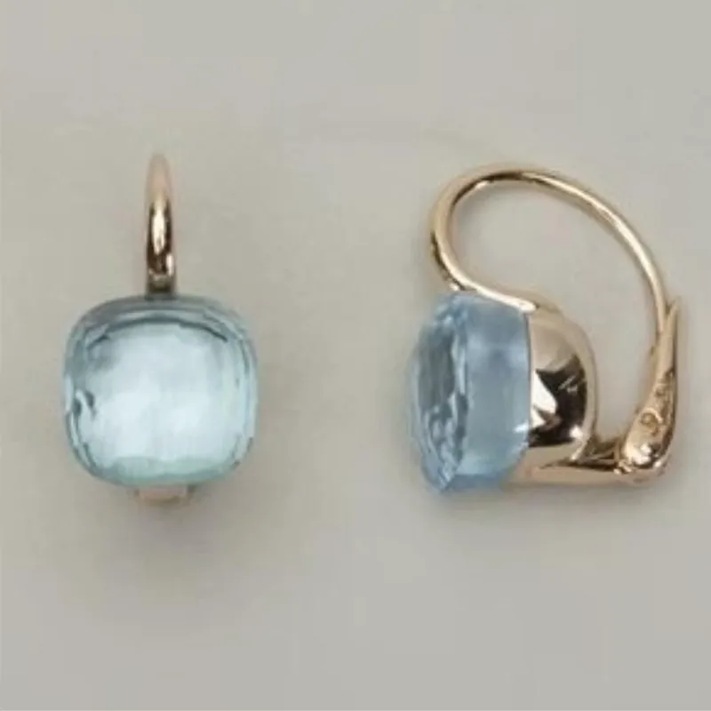 ORZTOON-pendientes colgantes de piedra cuadrada para mujer, joyería creativa Simple de Color azul para fiesta de cumpleaños, 2024